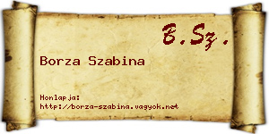 Borza Szabina névjegykártya